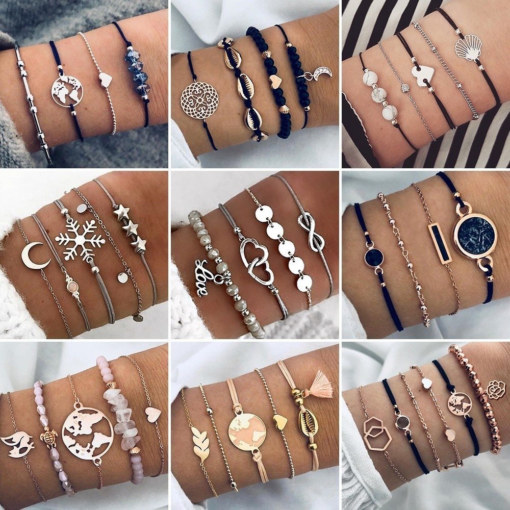 Charm Bohemian Bracelet & Bangle Set